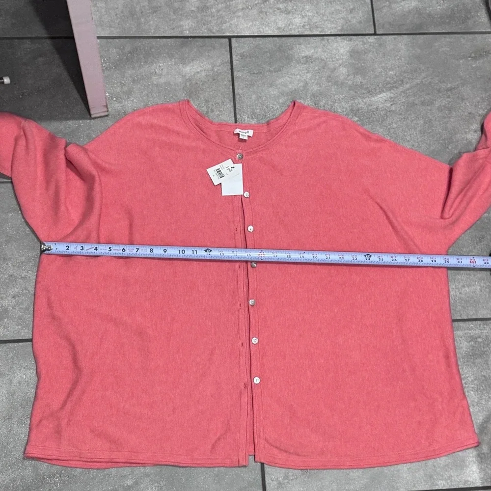 J. Jill Pure‎ Jill Cardigan Womens L Nectar NEW Cotton A-Line Sweater Oversized